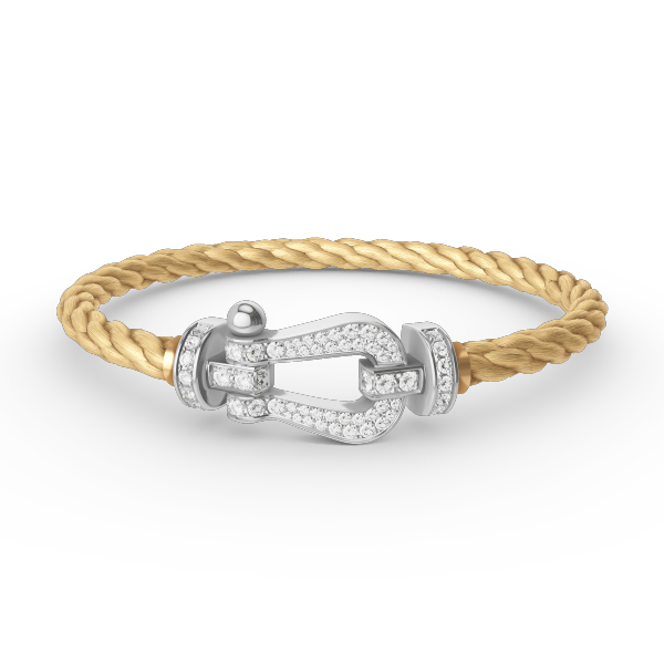 [RAFFINE]FORCE LARGE HORSESHOE FULL DIAMOND BRACELET SILVER