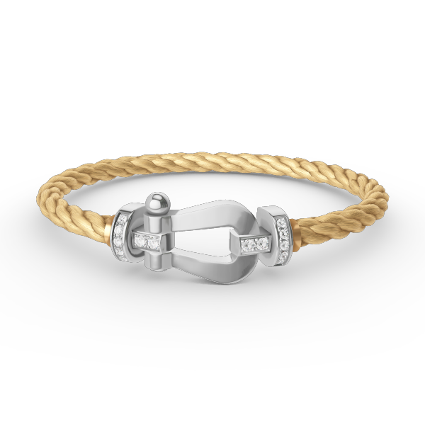 [RAFFINE]FORCE LARGE HORSESHOE HALF DIAMOND BRACELET SILVER