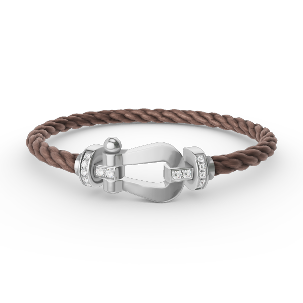 [RAFFINE]FORCE LARGE HORSESHOE HALF DIAMOND BRACELET SILVER