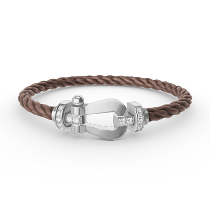 [RAFFINE]FORCE LARGE HORSESHOE HALF DIAMOND BRACELET SILVER