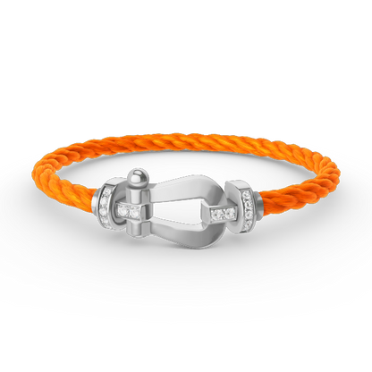 [RAFFINE]FORCE LARGE HORSESHOE HALF DIAMOND BRACELET SILVER