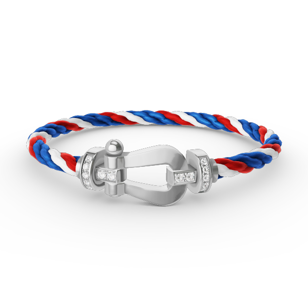 [RAFFINE]FORCE LARGE HORSESHOE HALF DIAMOND BRACELET SILVER