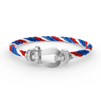 [RAFFINE]FORCE LARGE HORSESHOE HALF DIAMOND BRACELET SILVER