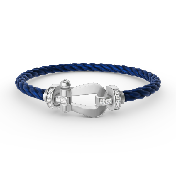 [RAFFINE]FORCE LARGE HORSESHOE HALF DIAMOND BRACELET SILVER