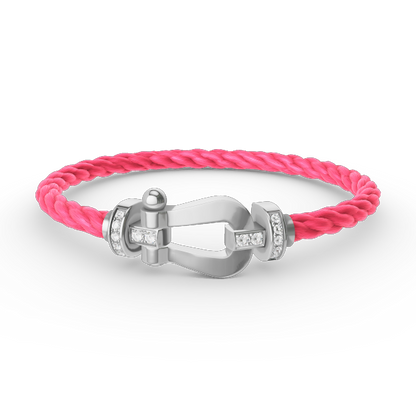 [RAFFINE]FORCE LARGE HORSESHOE HALF DIAMOND BRACELET SILVER