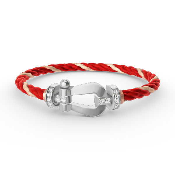[RAFFINE]FORCE LARGE HORSESHOE HALF DIAMOND BRACELET SILVER
