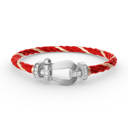 [RAFFINE]FORCE LARGE HORSESHOE HALF DIAMOND BRACELET SILVER