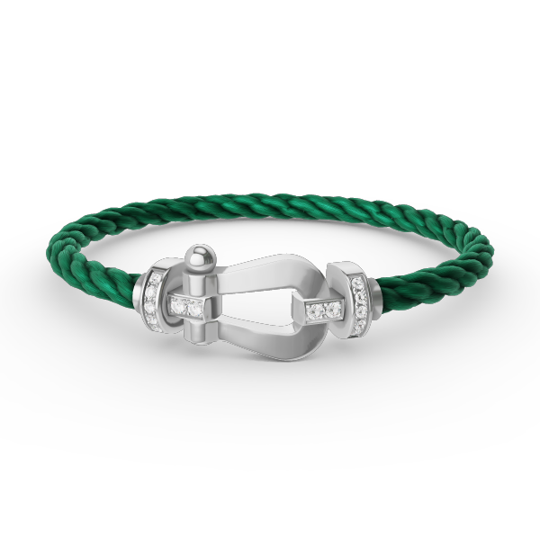 [RAFFINE]FORCE LARGE HORSESHOE HALF DIAMOND BRACELET SILVER