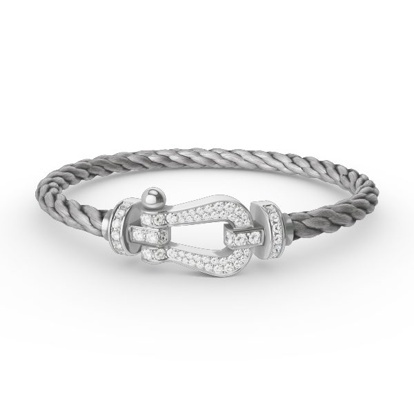 [RAFFINE]FORCE LARGE HORSESHOE FULL DIAMOND BRACELET SILVER