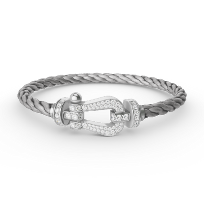 [RAFFINE]FORCE LARGE HORSESHOE FULL DIAMOND BRACELET SILVER