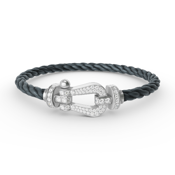[RAFFINE]FORCE LARGE HORSESHOE FULL DIAMOND BRACELET SILVER