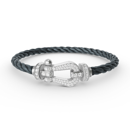 [RAFFINE]FORCE LARGE HORSESHOE FULL DIAMOND BRACELET SILVER