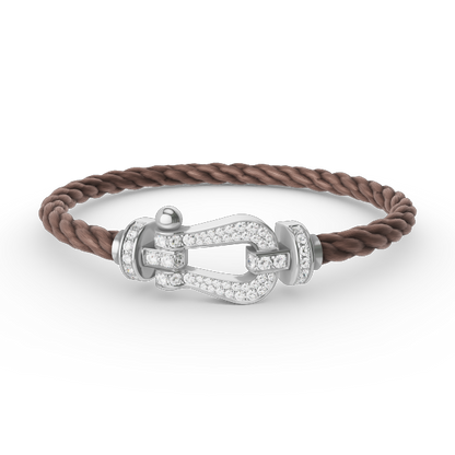 [RAFFINE]FORCE LARGE HORSESHOE FULL DIAMOND BRACELET SILVER