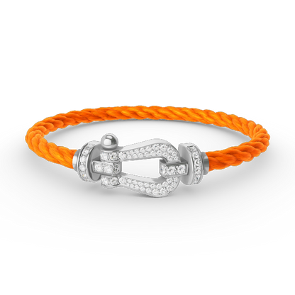 [RAFFINE]FORCE LARGE HORSESHOE FULL DIAMOND BRACELET SILVER