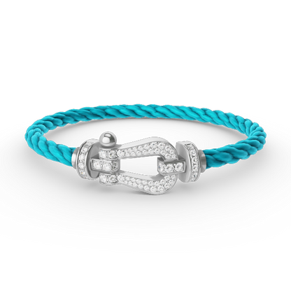 [RAFFINE]FORCE LARGE HORSESHOE FULL DIAMOND BRACELET SILVER