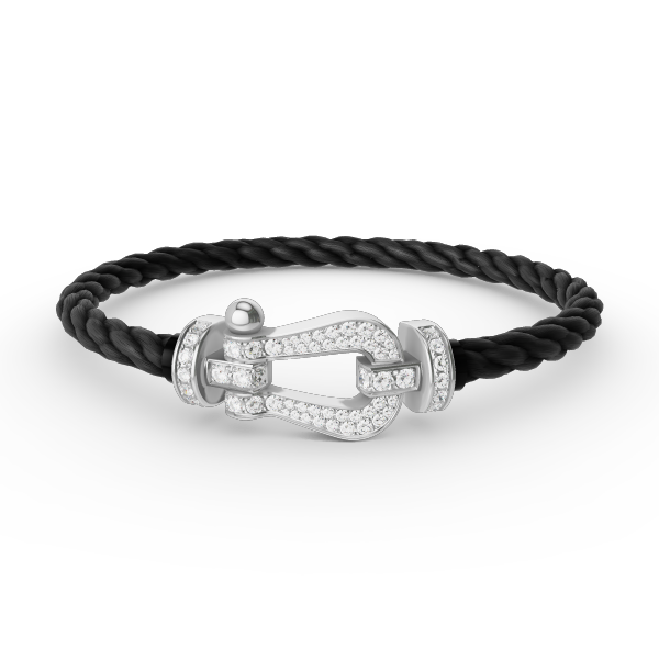 [RAFFINE]FORCE LARGE HORSESHOE FULL DIAMOND BRACELET SILVER