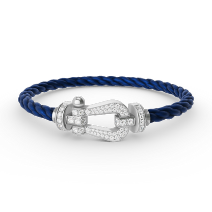 [RAFFINE]FORCE LARGE HORSESHOE FULL DIAMOND BRACELET SILVER