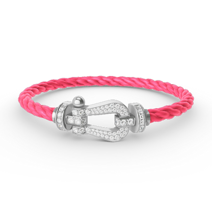 [RAFFINE]FORCE LARGE HORSESHOE FULL DIAMOND BRACELET SILVER