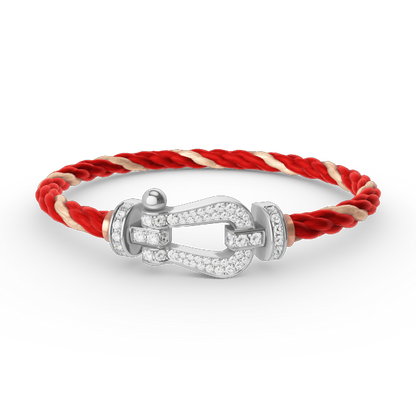 [RAFFINE]FORCE LARGE HORSESHOE FULL DIAMOND BRACELET SILVER