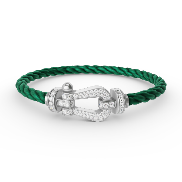 [RAFFINE]FORCE LARGE HORSESHOE FULL DIAMOND BRACELET SILVER