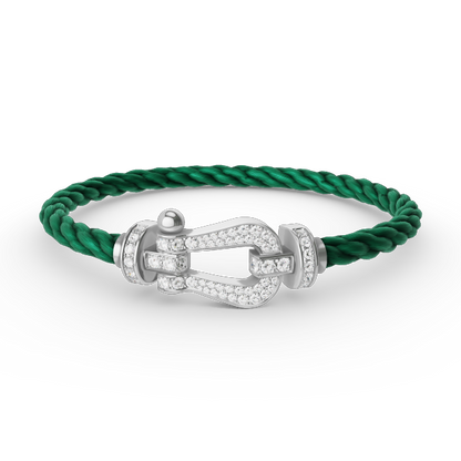 [RAFFINE]FORCE LARGE HORSESHOE FULL DIAMOND BRACELET SILVER