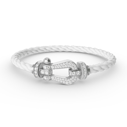 [RAFFINE]FORCE LARGE HORSESHOE FULL DIAMOND BRACELET SILVER
