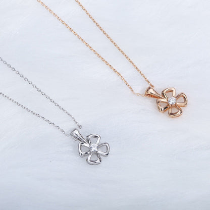 [RAFFINE] COLLAR FIOREVER CON CENTRO DE DIAMANTES