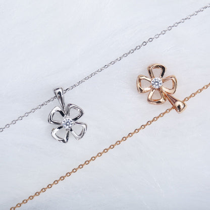 [RAFFINE] COLLAR FIOREVER CON CENTRO DE DIAMANTES