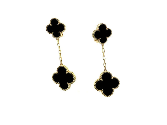 [RAFFINE]CLOVER 2 MOTIFS  EARRINGS (MULTIPLE CHOICESC