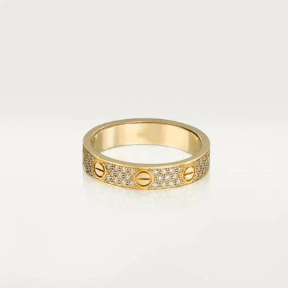 [RAFFINE] ANILLO DE AMOR DE 3,6 MM CON PAVIMENTO DE DIAMANTES