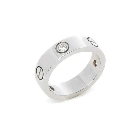 [Raffine]Liebesring 5,5 mm 3 Diamanten Silber