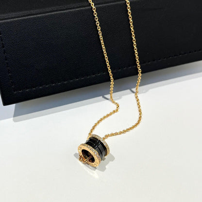 [RAFFINE]ZERO 1 COLLAR DE ORO ROSA CON DIAMANTES DE CERÁMICA NEGRA